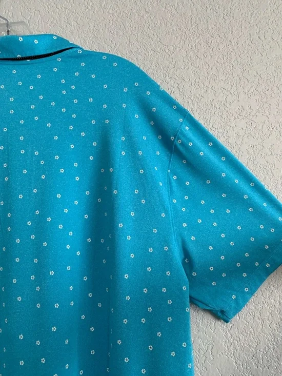 Nike Golf Shirt Polo Mens L Performance Dri-Fit Floral All Over Print AOP Preppy - Picture 9 of 13